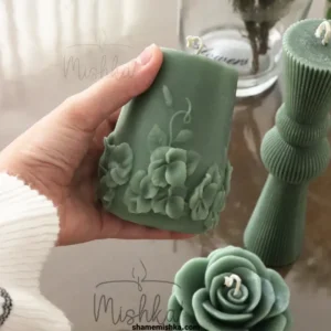 عکس شمع مارسلای گل پایین سبز در دسن