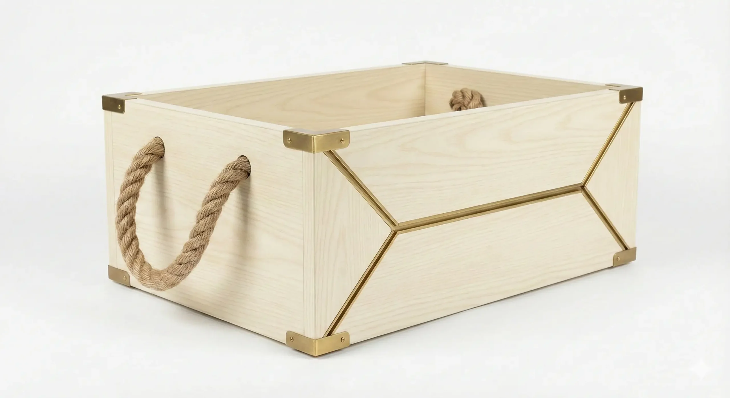 باکس چوبی دسته کنفی کرمی