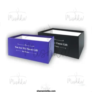 عکس محصول باکس گل مستطیلی شیدا با رنگ های مشکی و آبی کاربنی